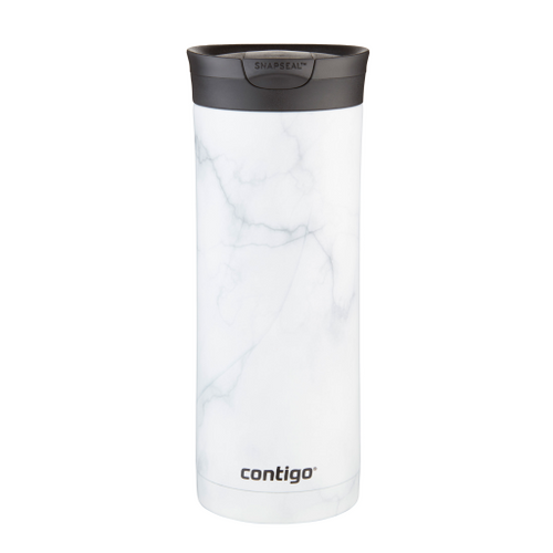 Huron 2.0 Couture SnapSeal Insulated Travel Tumbler, 20 oz (591 mL), White Marble